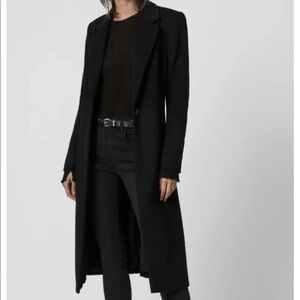 all saints silk wool blend wade coat